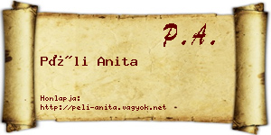 Péli Anita névjegykártya