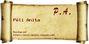 Péli Anita névjegykártya